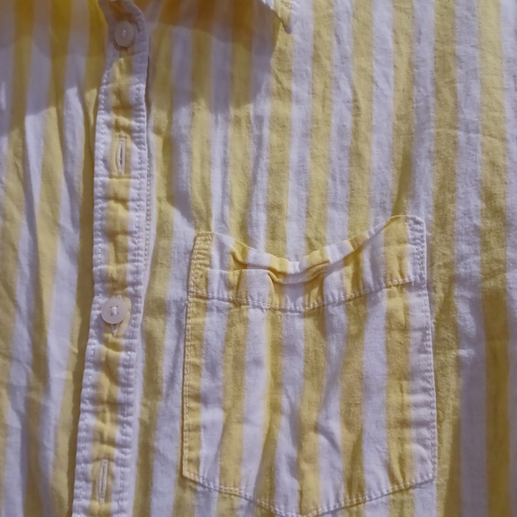Anthropologie Maeve The Bennet Striped Button Down Hi/Low Shirt - Picture 5 of 8
